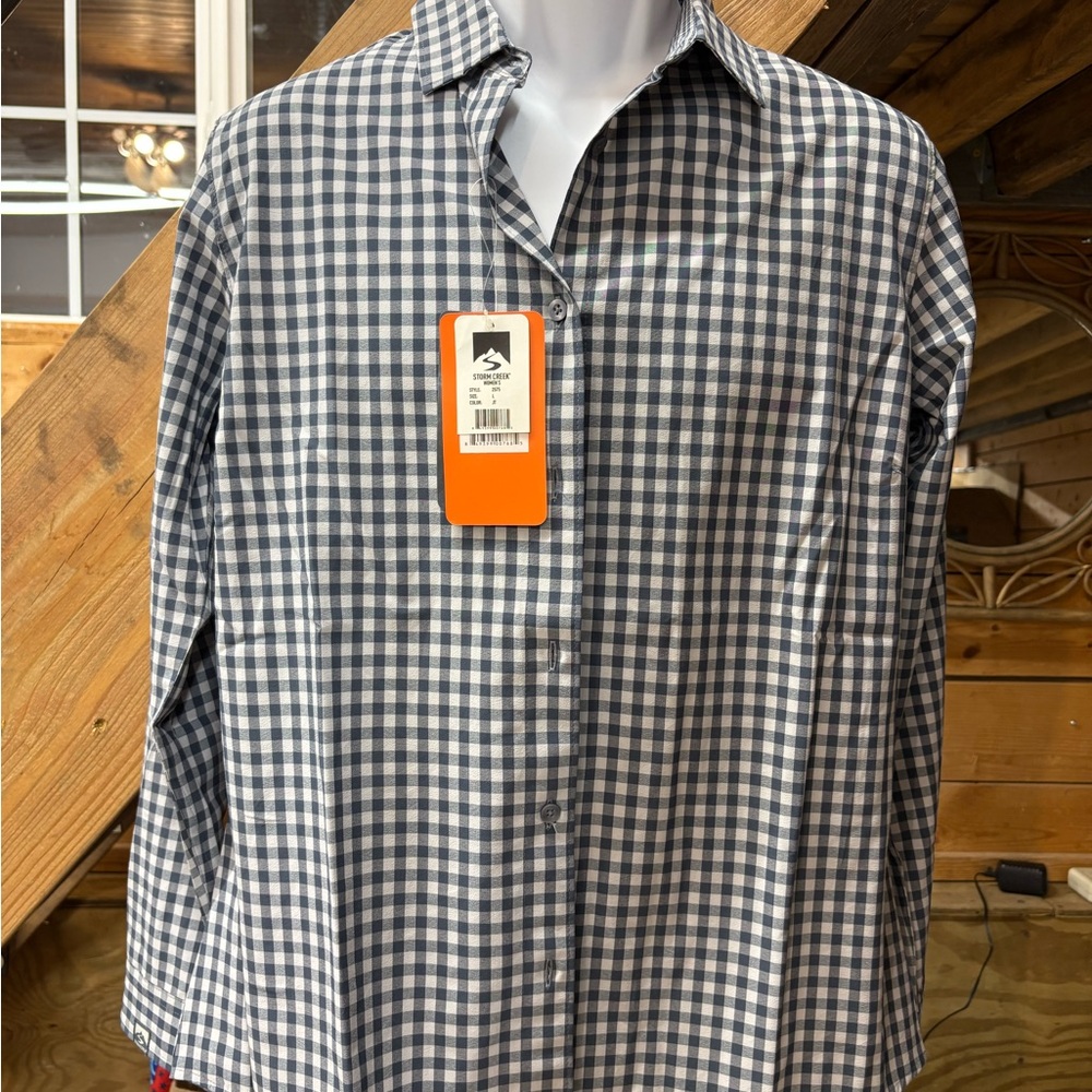 Women’s Checkered Shirt - Black and White Size Large Brand New